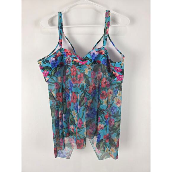 Sun & Sea Swim Top 20 Womens Plus Size Sheer Sexy Underwired Padded Beach - Picture 4 of 6